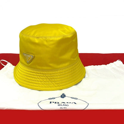 Prada Hat Nylon Yellow Triangular Logo Re-Nylon Mens M