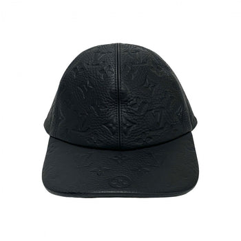 Louis Vuitton Cap Taurillon Clemence Leather, Cotton, Cupra Black Monogram Ann Platt Newsboy Cap