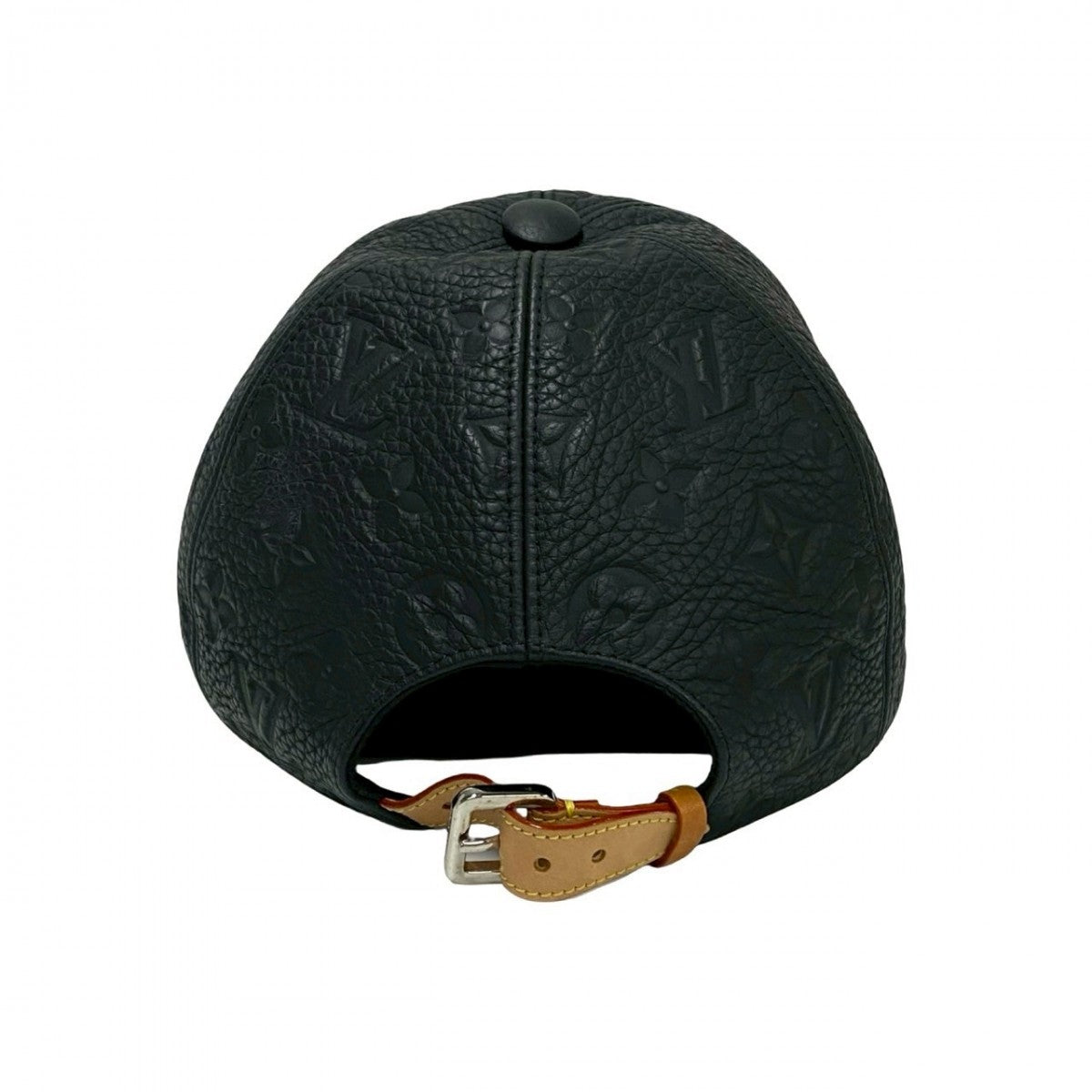 Louis Vuitton Cap Taurillon Clemence Leather, Cotton, Cupra Black Monogram Ann Platt Newsboy Cap
