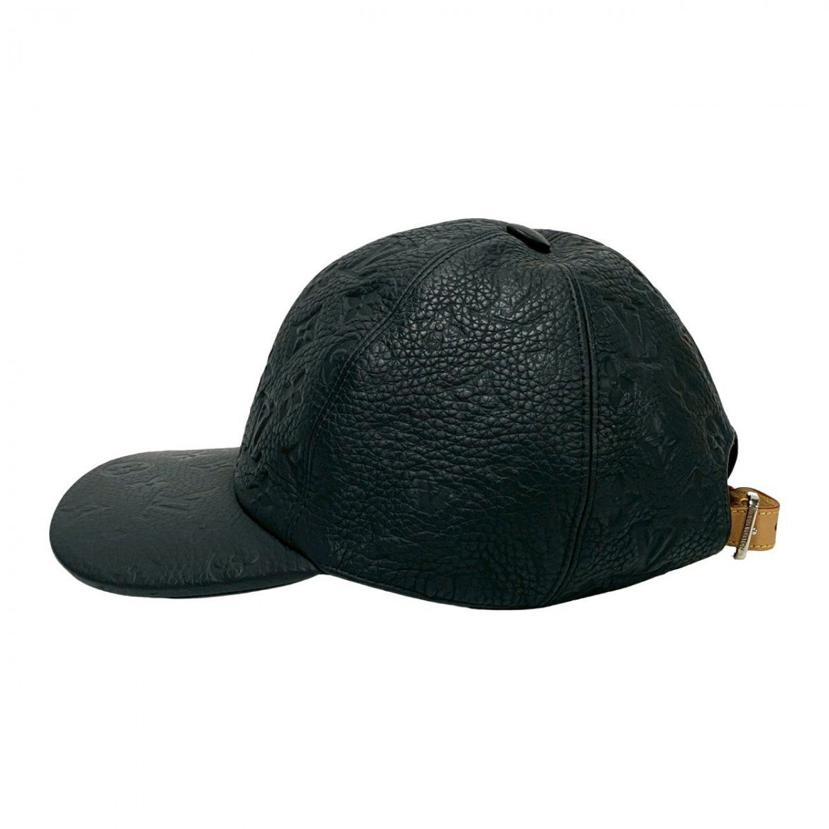 Louis Vuitton Cap Taurillon Clemence Leather, Cotton, Cupra Black Monogram Ann Platt Newsboy Cap
