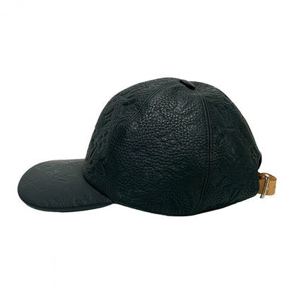 Louis Vuitton Cap Taurillon Clemence Leather, Cotton, Cupra Black Monogram Ann Platt Newsboy Cap