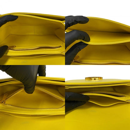 Celine Shoulder Bag Leather Yellow Teen Triomphe Women