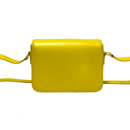 Celine Shoulder Bag Leather Yellow Teen Triomphe Women