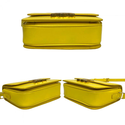 Celine Shoulder Bag Leather Yellow Teen Triomphe Women