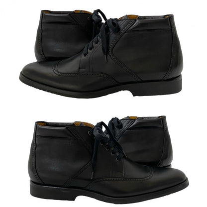 Hermes Boots Leather Black Mens 42
