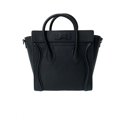 Celine Shoulder Bag Leather Black Luggage Nano Shopper Women(Unisex)