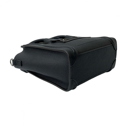 Celine Shoulder Bag Leather Black Luggage Nano Shopper Women(Unisex)