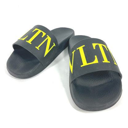 Valentino Sandals Rubber Black Logo Mens 41