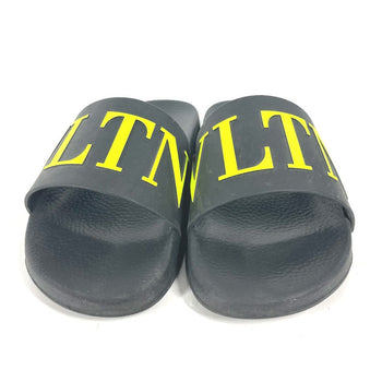 Valentino Sandals Rubber Black Logo Mens 41