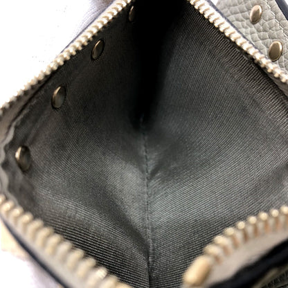 Valentino Folded Wallet Leather Gray Rock Studs