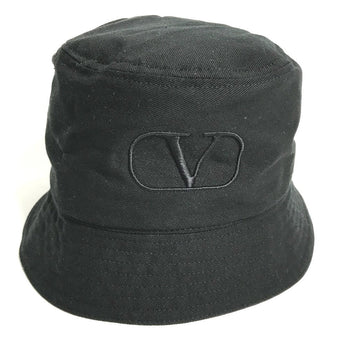 Valentino Hat Hga11Hcy Cotton Black V Logo Women 58