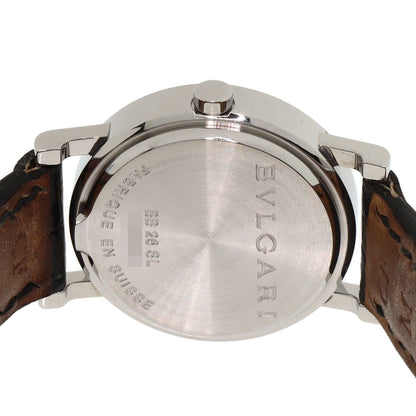 Bvlgari Watches Quartz Bb26Sl Stainless Steel, Leather Silver Bvlgari Bvlgari 12P Diamond Black