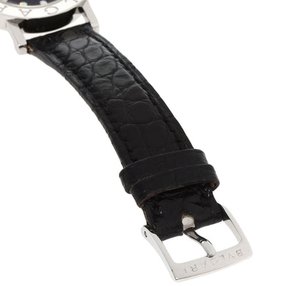 Bvlgari Watches Quartz Bb26Sl Stainless Steel, Leather Silver Bvlgari Bvlgari 12P Diamond Black