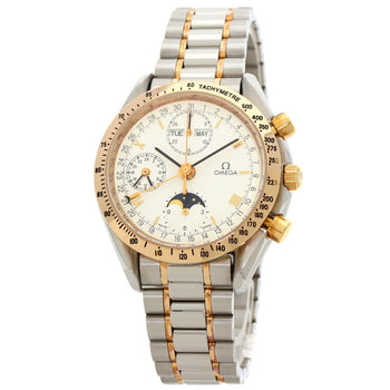 Omega Watches Mechanical Automatic 3336.20 Stainless Steel Gold Speedmaster Triple Calendar