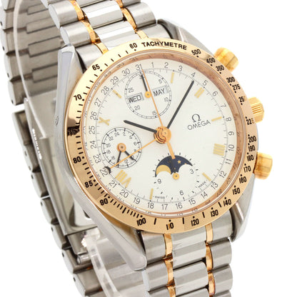 Omega Watches Mechanical Automatic 3336.20 Stainless Steel Gold Speedmaster Triple Calendar