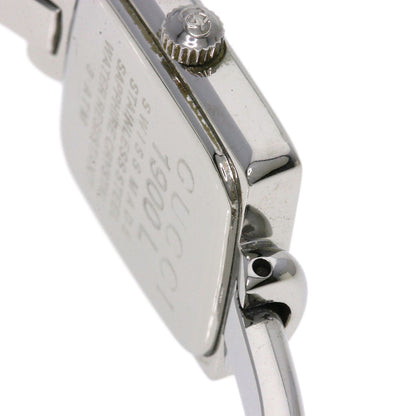 Gucci Watches Quartz 1900L Stainless Steel , Stainless Steel Silver Square Face Black Dial Women