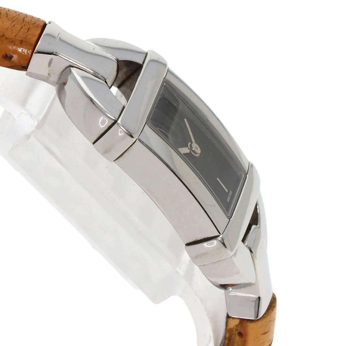 Gucci Watches Quartz 6800L Stainless Steel, Bamboo Silver Bamboo Black Dial Women
