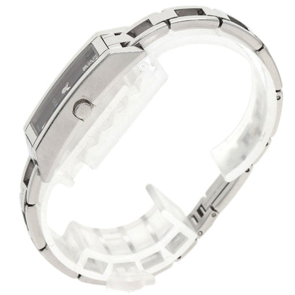 Gucci Watches Quartz 110 Stainless Steel , Stainless Steel Silver Square Face 3P Diamond Black Dial