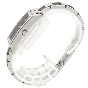 Gucci Watches Quartz 110 Stainless Steel , Stainless Steel Silver Square Face 3P Diamond Black Dial