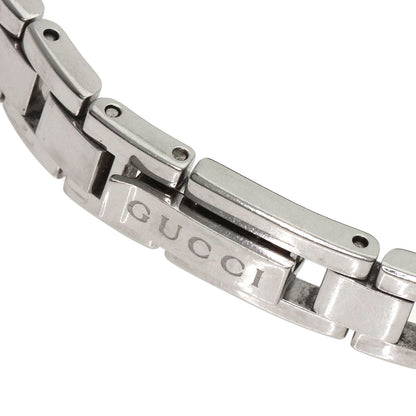 Gucci Watches Quartz 110 Stainless Steel , Stainless Steel Silver Square Face 3P Diamond Black Dial