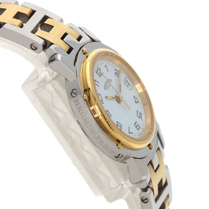 Hermes Watches Quartz Cl4.220 Stainless Steel , Ssxgp Gold Clipper White Dial Women