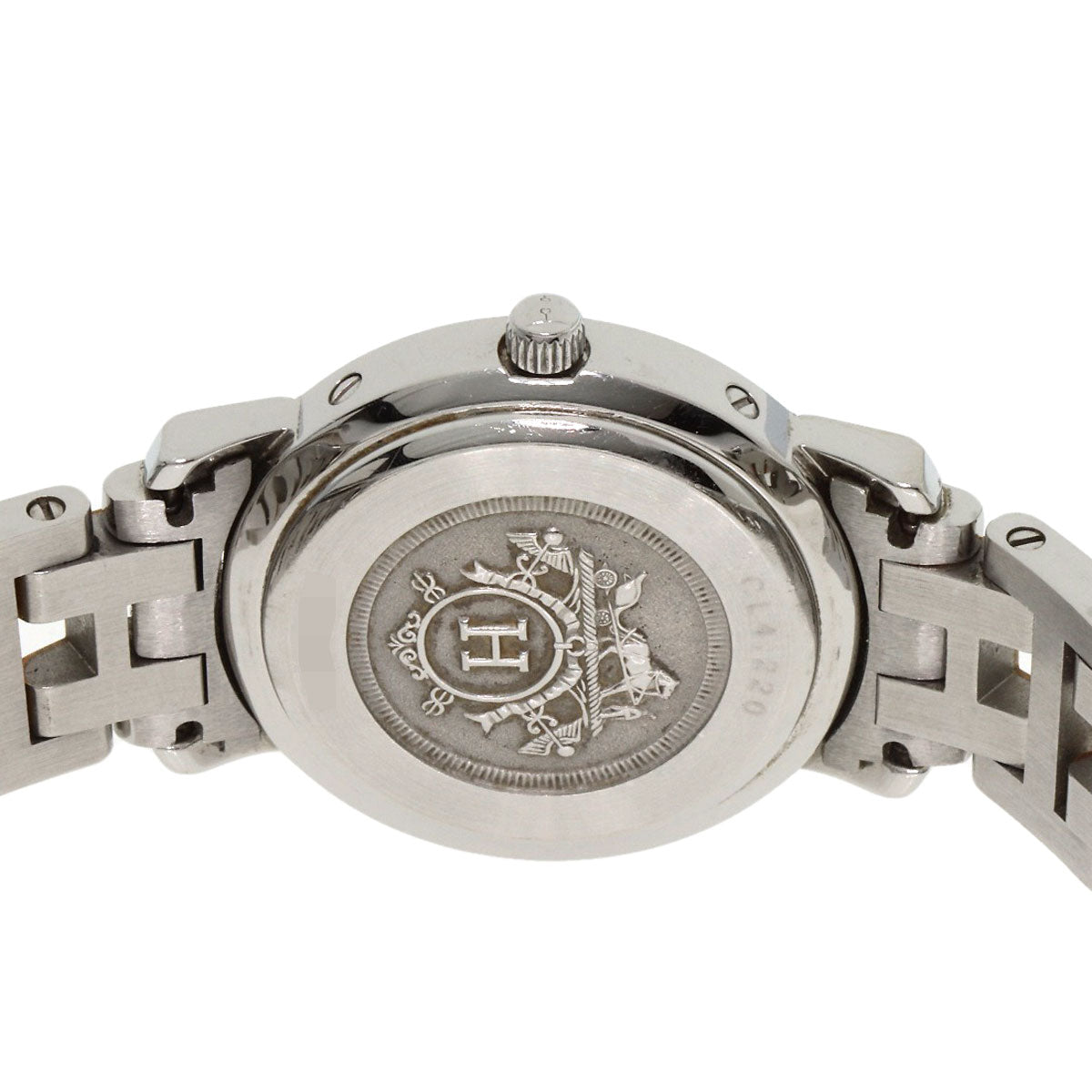 Hermes Watches Quartz Cl4.220 Stainless Steel , Ssxgp Gold Clipper White Dial Women