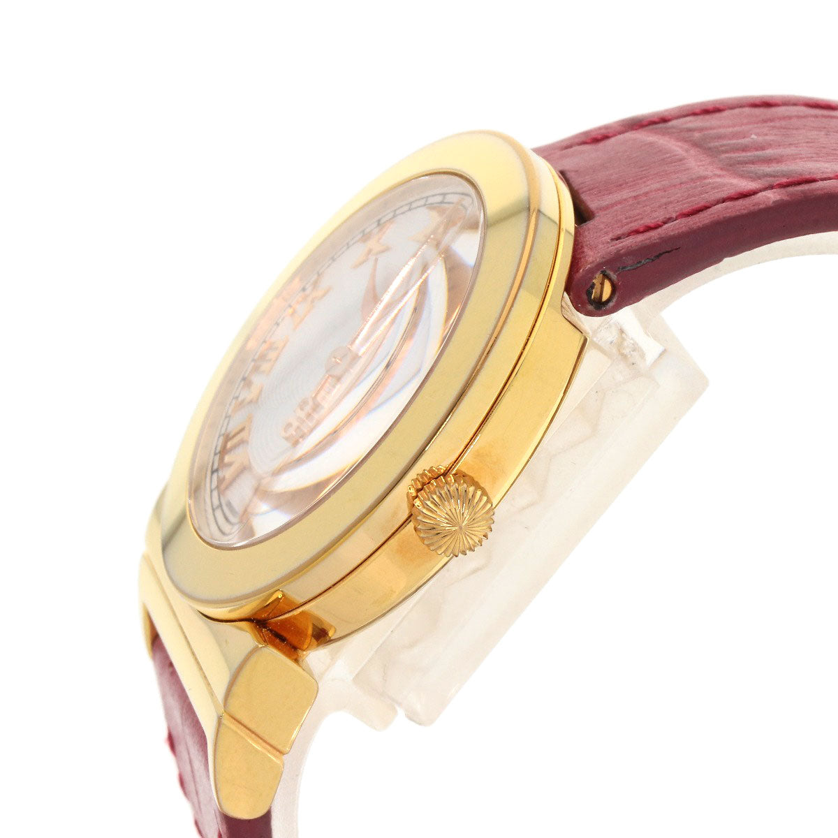 Salvatore Ferragamo Watches Quartz F72 Gold Plated, Leather Gold Round Face White Dial Women
