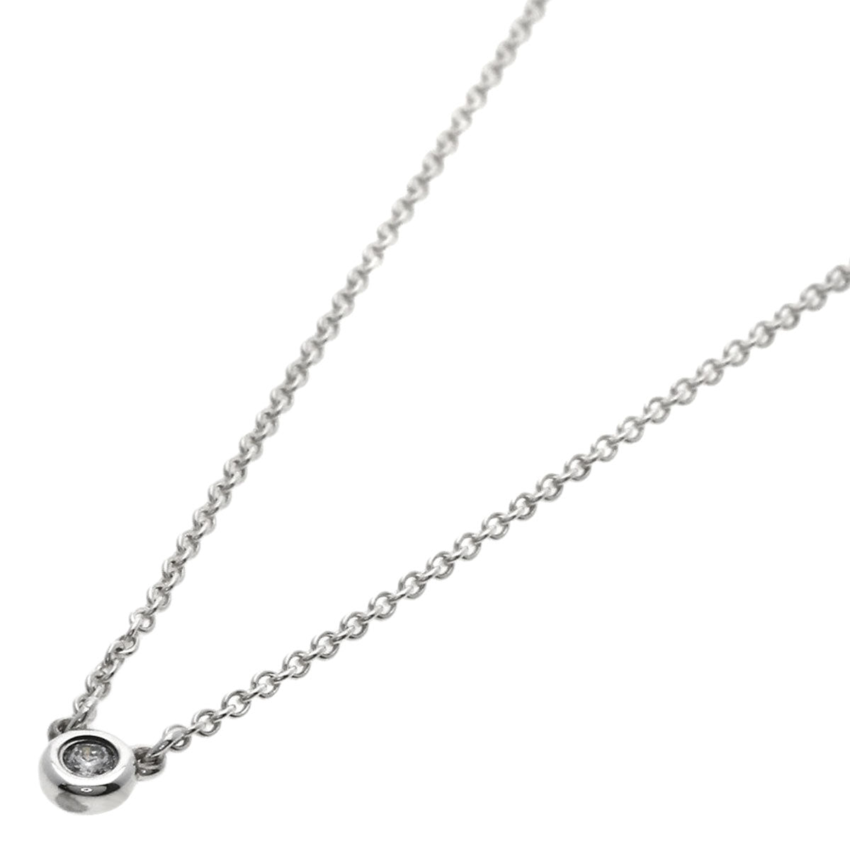 Tiffany&Co. Necklace Sv Silver By The Yard 1P Diamond