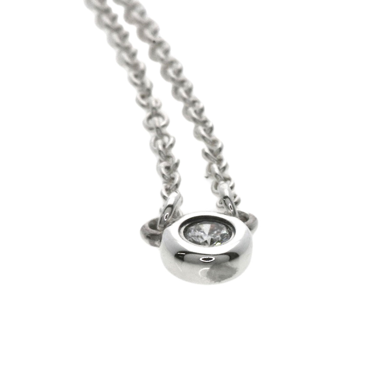 Tiffany&Co. Necklace Sv Silver By The Yard 1P Diamond