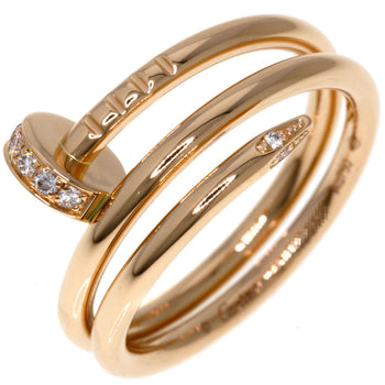 Cartier Ring 18K Pink Gold Gold Juste Uncre Double Diamond #48