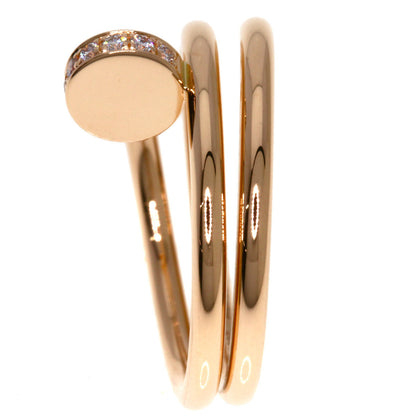 Cartier Ring 18K Pink Gold Gold Juste Uncre Double Diamond #48