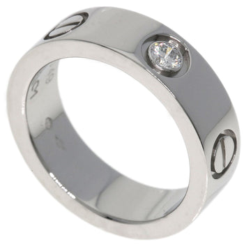 Cartier Ring Pt950 Silver Love Ring 1P Diamond #49 Women