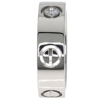 Cartier Ring Pt950 Silver Love Ring 1P Diamond #49 Women
