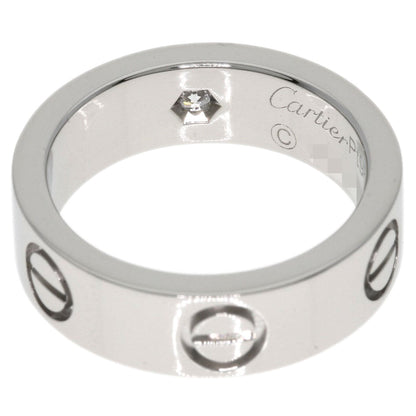 Cartier Ring Pt950 Silver Love Ring 1P Diamond #49 Women