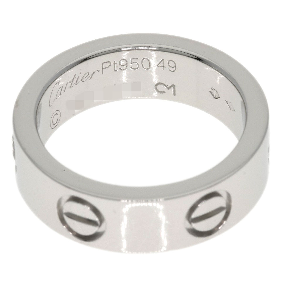Cartier Ring Pt950 Silver Love Ring 1P Diamond #49 Women