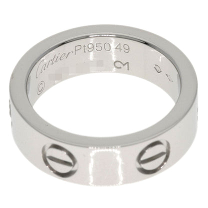 Cartier Ring Pt950 Silver Love Ring 1P Diamond #49 Women