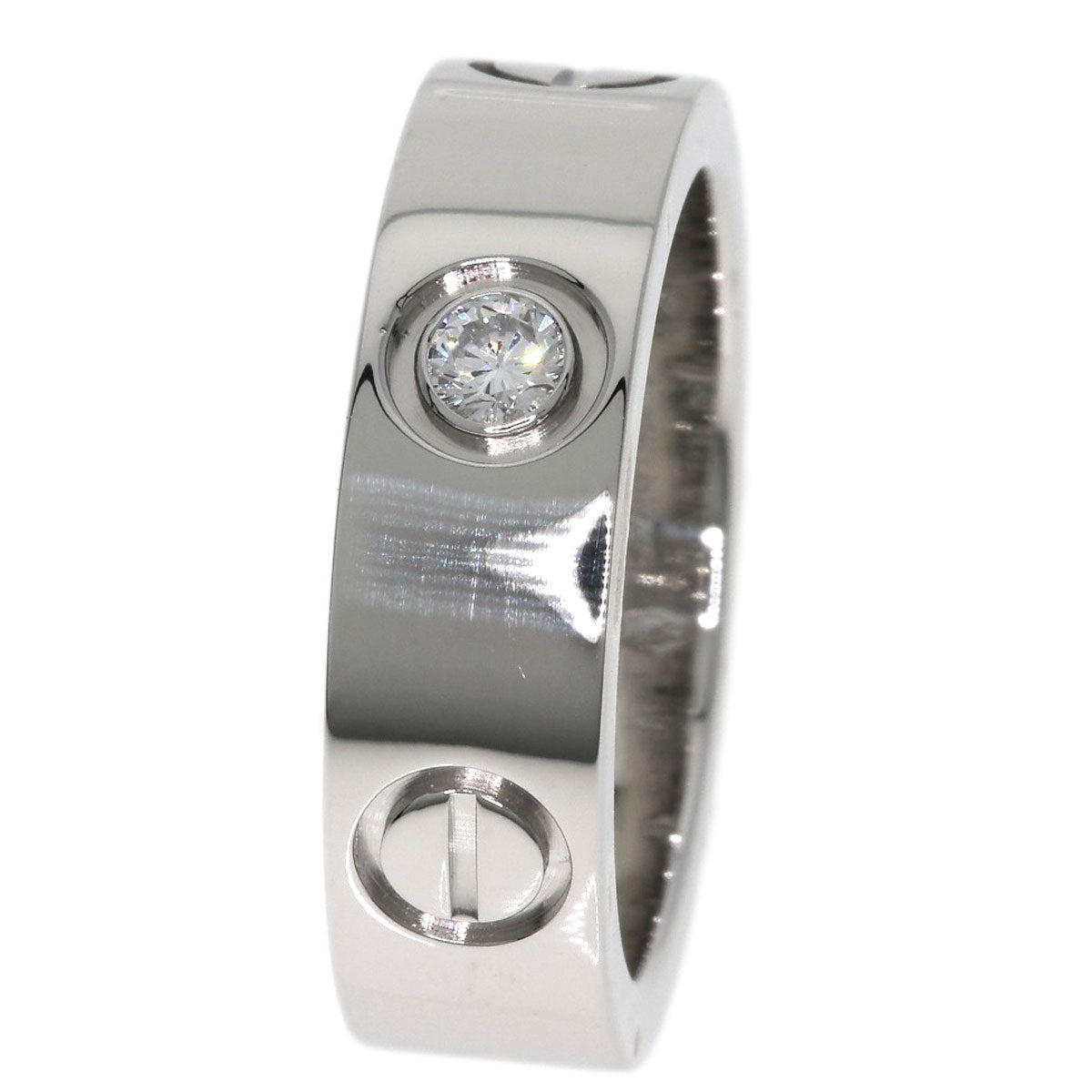 Cartier Ring Pt950 Silver Love Ring 1P Diamond #49 Women
