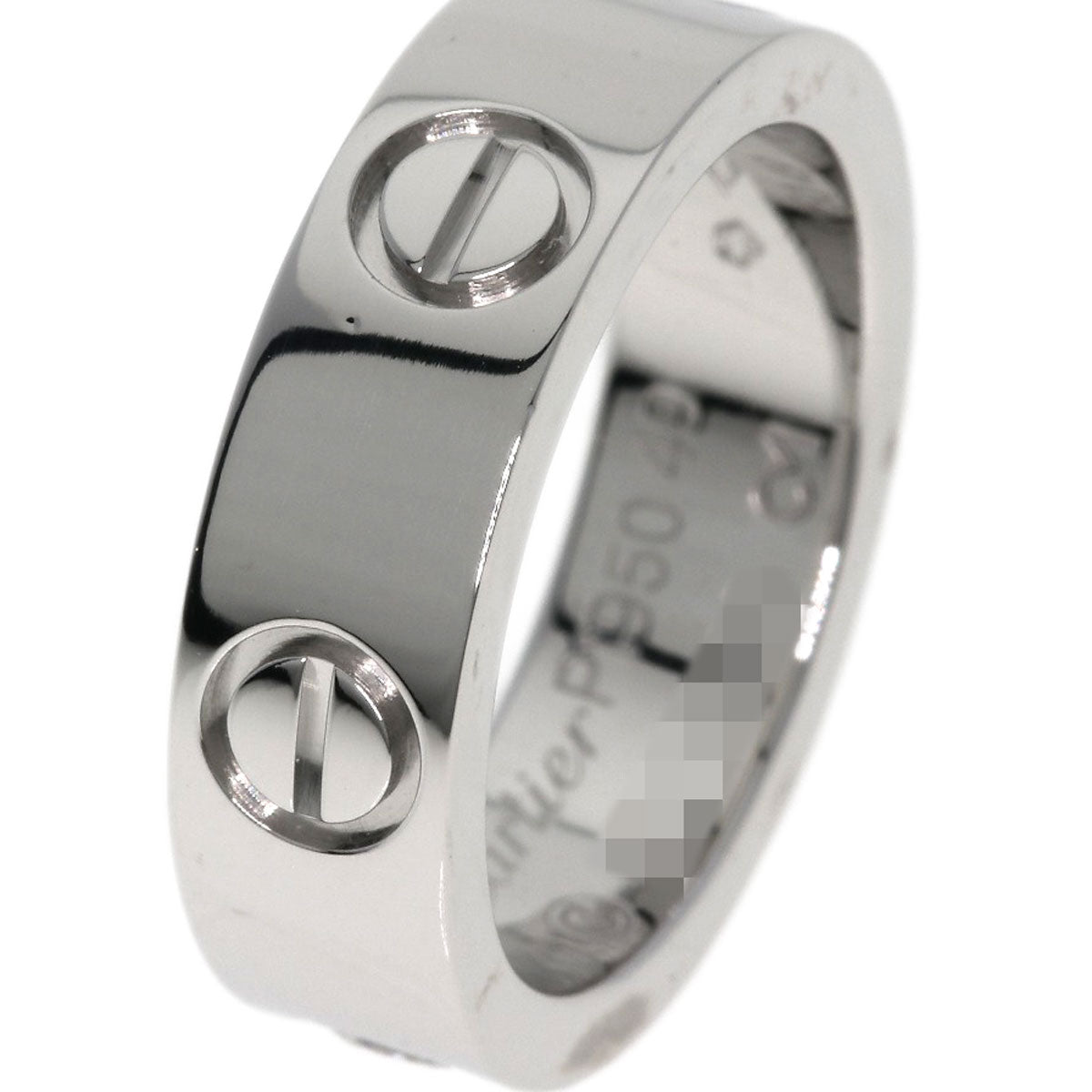 Cartier Ring Pt950 Silver Love Ring 1P Diamond #49 Women