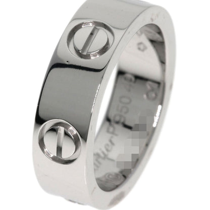 Cartier Ring Pt950 Silver Love Ring 1P Diamond #49 Women