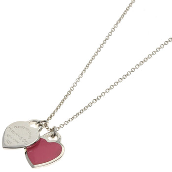 Tiffany&Co. Necklace Sv Silver Return To Mini Double Heart Tag