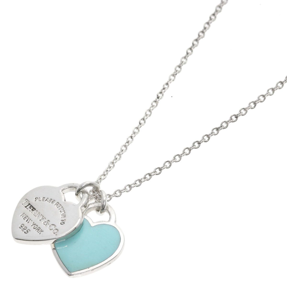 Tiffany&Co. Necklace Sv Silver Return To Mini Double Heart