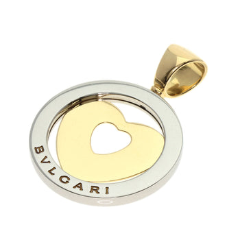 Bvlgari Pendant Top 18K Yellow Gold Silver Tond Heart