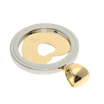 Bvlgari Pendant Top 18K Yellow Gold Silver Tond Heart