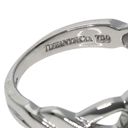 Tiffany&Co. Ring K18Wg Silver Double Rubbing Heart Diamond