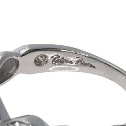 Tiffany&Co. Ring K18Wg Silver Double Rubbing Heart Diamond
