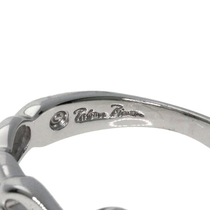 Tiffany&Co. Ring K18Wg Silver Double Rubbing Heart Diamond