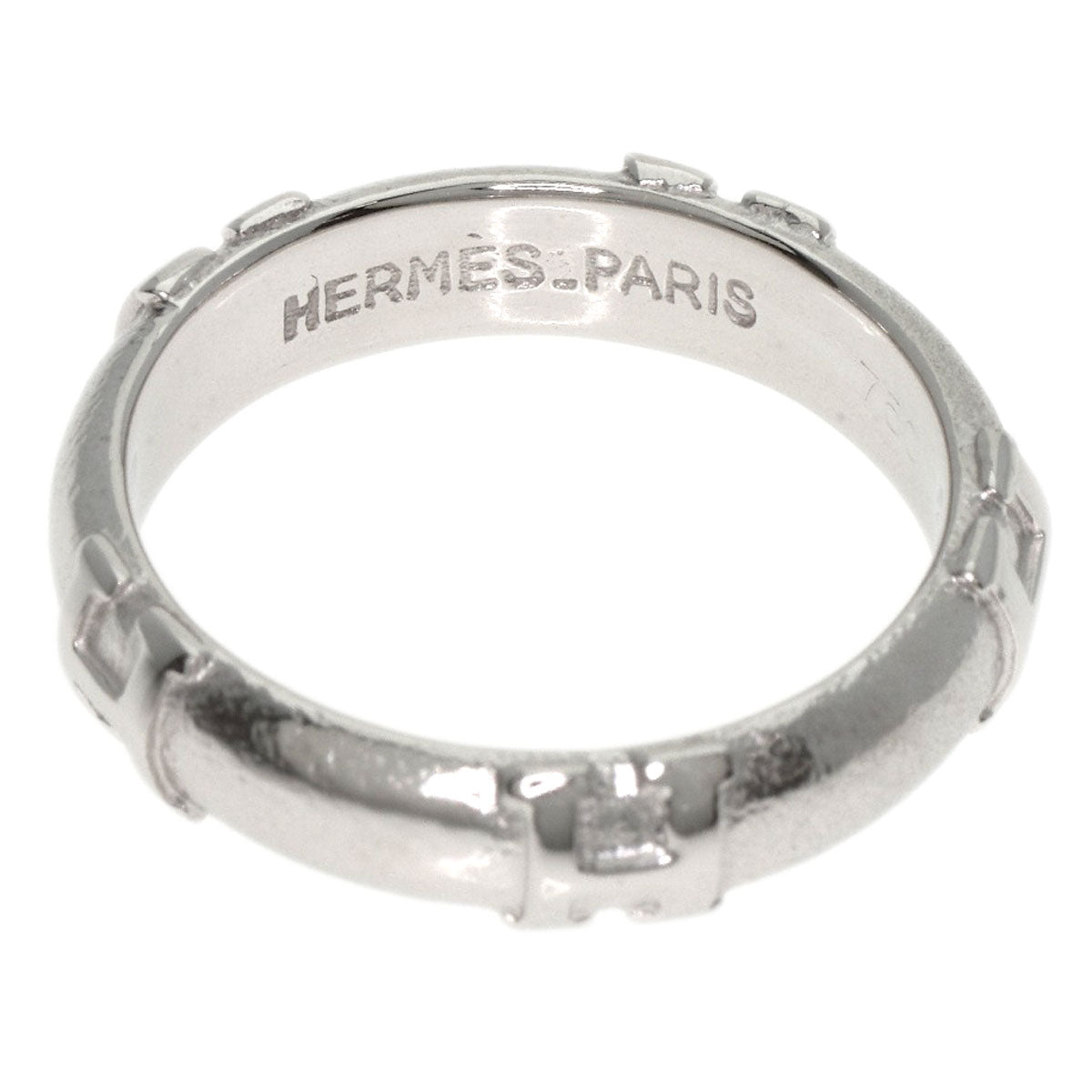 Hermes Ring K18Wg Silver Fidelite # 49
