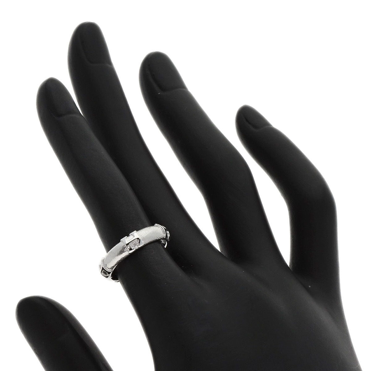 Hermes Ring K18Wg Silver Fidelite # 49