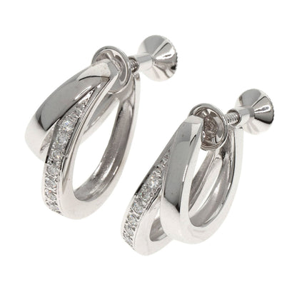 Mikimoto Earring K18Wg Silver Double Hoop Diamond Women