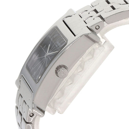Hermes Watches Quartz Hh1.210 Stainless Steel , Stainless Steel Silver H Watch Black Dial Women